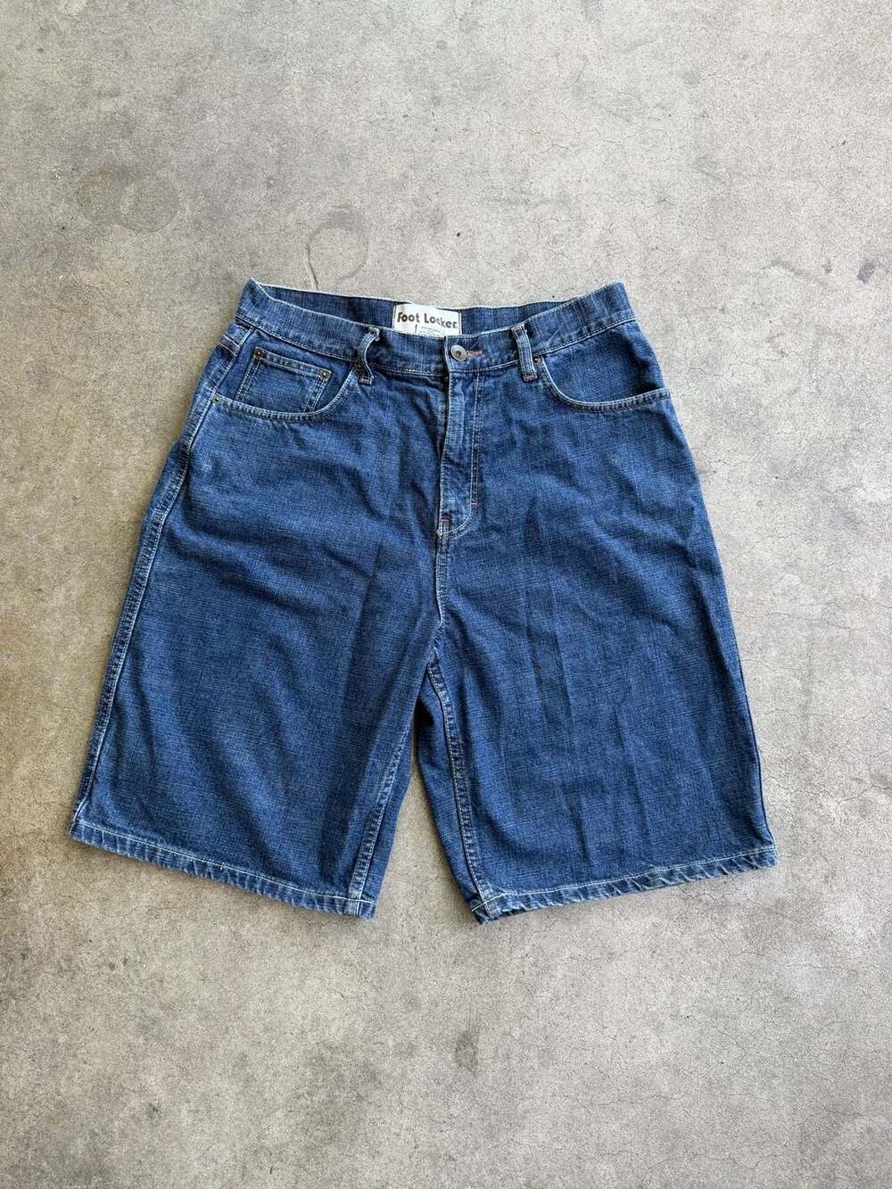 Vintage Y2k Foot Locker Denim Baggy Jorts Men's Size 34